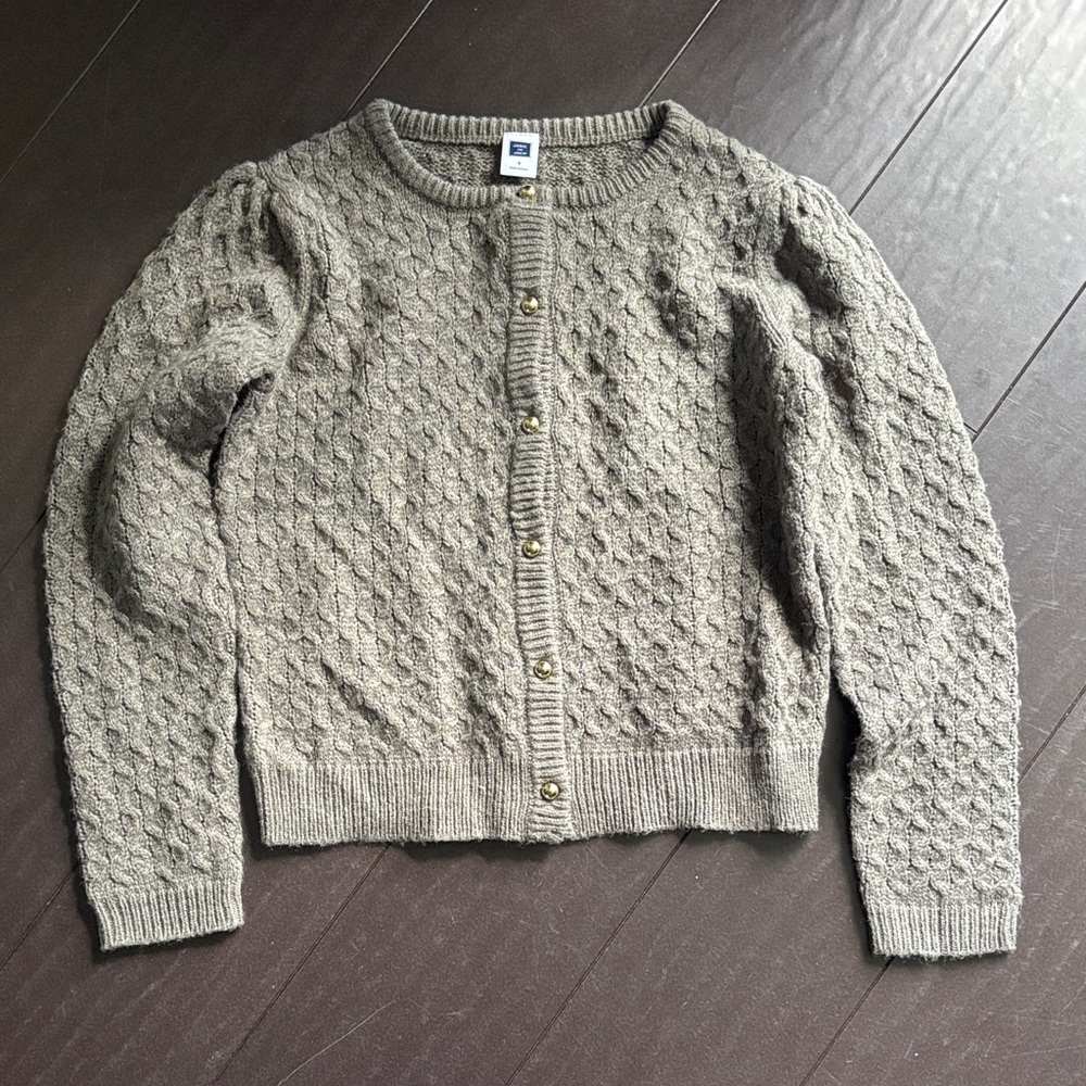 Janie And Jack Textured Gray Cardigan